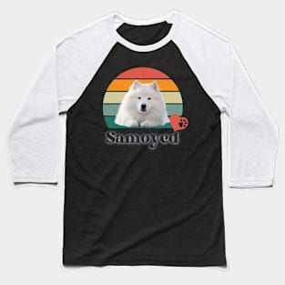 Samoyed retro sunset, perfect for anyone that loves samoyed dogs Baseball T-Shirt